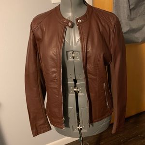 NWOT Kenneth Cole React Brown Faux Leather jacket